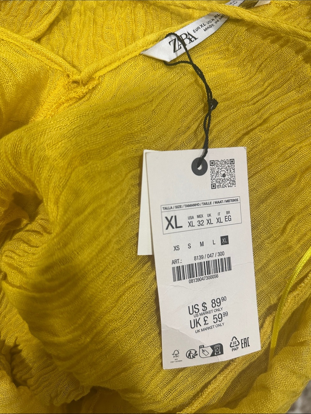 Zara 100% linen Mustard Yellow V-Neck Maxi Slip Dress - Picture 8 of 9